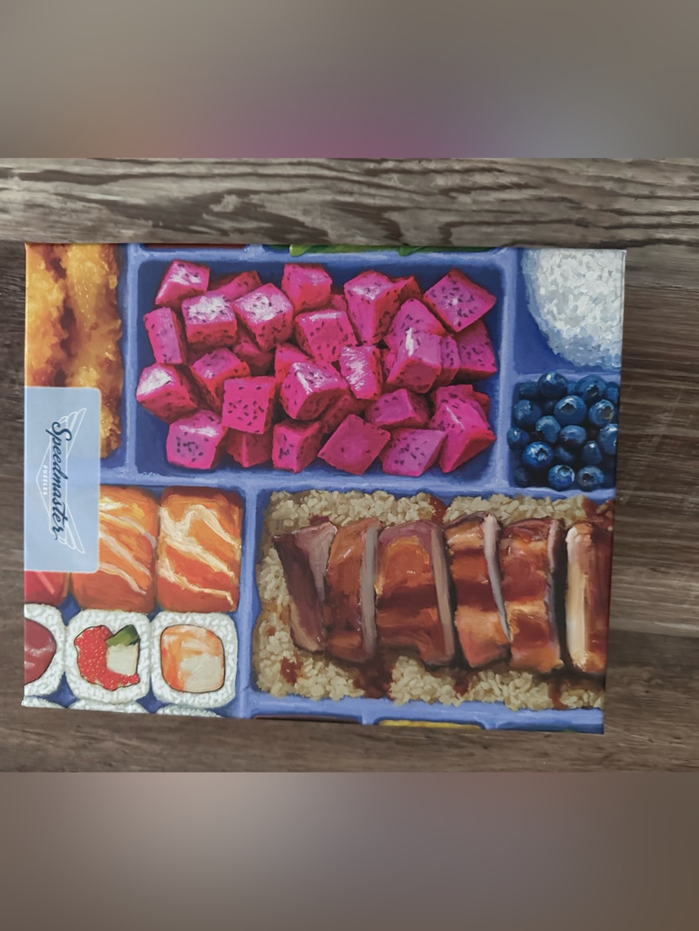 Sushi Bento Puzzle - Pink & Blue Artwork